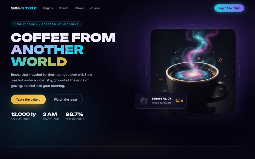A cinematic immersive website